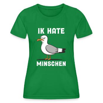 I Hate People North German - Women's Functional T-Shirt - kelly green - Front - AI Model Female 172 dark (172cm)