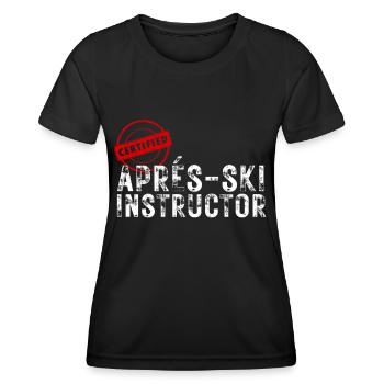Apres Ski Party zertifizierter Apres Skilehrer - Frauen Funktions-T-Shirt - Schwarz - Vorne - AI Model Female 172 light (172cm)