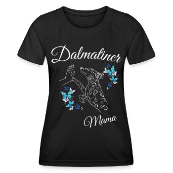 Dalmatiner Frauchen Sprüche - Frauen Funktions-T-Shirt - Schwarz - Vorne - AI Model Female 172 light (172cm)