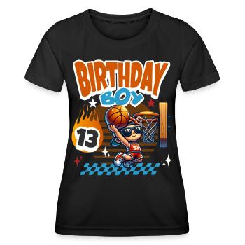 13e anniversaire de basket-ball - T-shirt sport Femme - noir - Devant - AI Model Female 172 light (172cm)