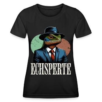 Echsperte Experte - Frauen Funktions-T-Shirt - Schwarz - Vorne - AI Model Female 172 light (172cm)