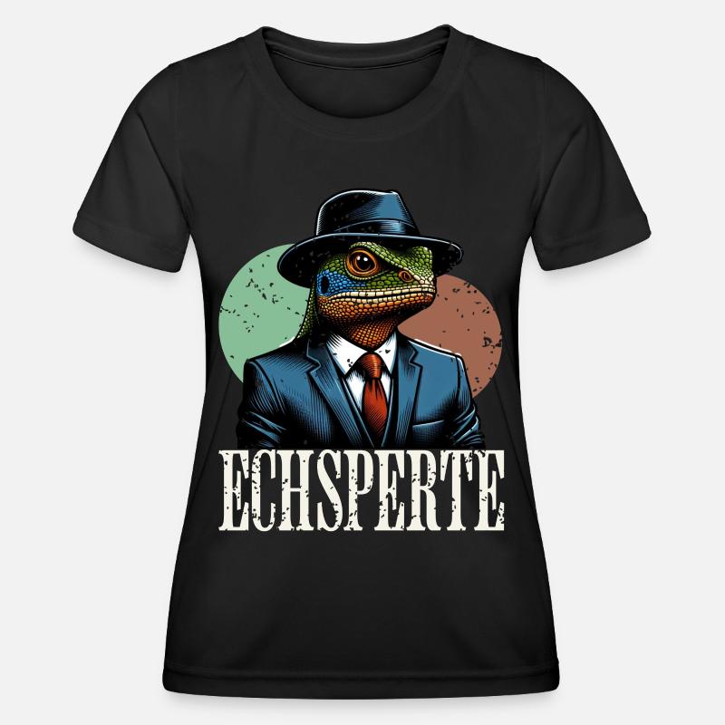 Echsperte Experte - Frauen Funktions-T-Shirt - Schwarz