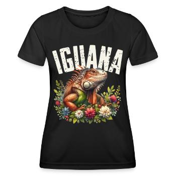 Leguan - Frauen Funktions-T-Shirt - Schwarz - Vorne - AI Model Female 172 light (172cm)