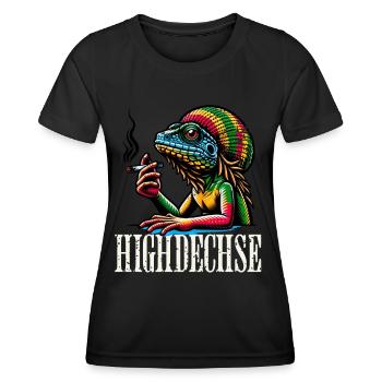 Weed Kiffen Highdechse - Frauen Funktions-T-Shirt - Schwarz - Vorne - AI Model Female 172 light (172cm)