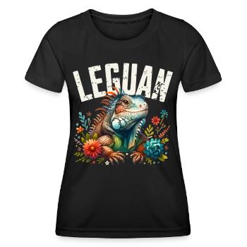 Leguan - Frauen Funktions-T-Shirt - Schwarz - Vorne - AI Model Female 172 light (172cm)