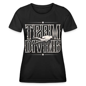 Taucher Tauchen - Frauen Funktions-T-Shirt - Schwarz - Vorne - AI Model Female 172 light (172cm)