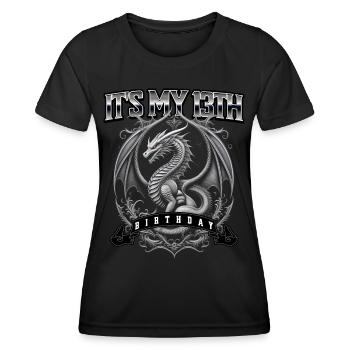 Dragon 13e anniversaire Dragon - T-shirt sport Femme - noir - Devant - AI Model Female 172 light (172cm)