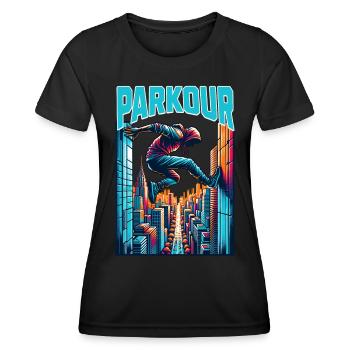 Parkour - T-shirt sport Femme - noir - Devant - AI Model Female 172 light (172cm)
