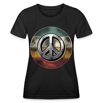 Peacezeichen - Frauen Funktions-T-Shirt - Schwarz - Vorne - AI Model Female 172 light (172cm)