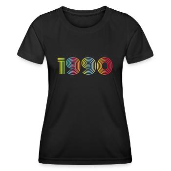 1990 Birthday Funky Year - Women's Functional T-Shirt - black - Front - AI Model Female 172 light (172cm)