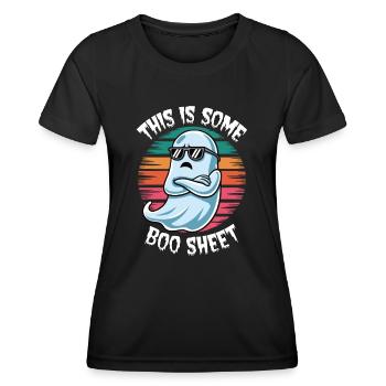 This is some boo sheet - Women's Functional T-Shirt - black - Front - AI Model Female 172 light (172cm)
