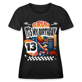 13e anniversaire de basket-ball - T-shirt sport Femme - noir - Devant - AI Model Female 172 light (172cm)