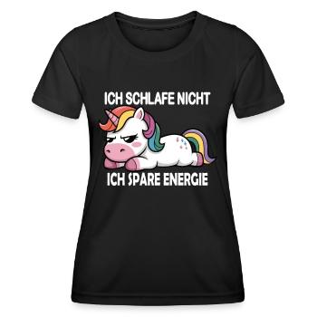 Ich schlafe nicht , ich spare Energie - Frauen Funktions-T-Shirt - Schwarz - Vorne - AI Model Female 172 light (172cm)