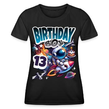 13e anniversaire de l’astronaute Espace - T-shirt sport Femme - noir - Devant - AI Model Female 172 light (172cm)