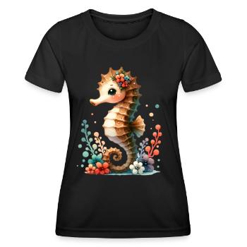 Hippocampe Hippocampe - T-shirt sport Femme - noir - Devant - AI Model Female 172 light (172cm)