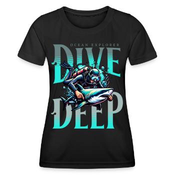 Tauchen Taucher - Frauen Funktions-T-Shirt - Schwarz - Vorne - AI Model Female 172 light (172cm)