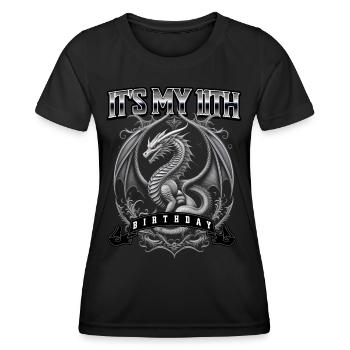 Dragon 11th Birthday Dragon - Women's Functional T-Shirt - black - Front - AI Model Female 172 light (172cm)