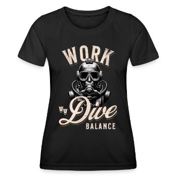 Tauchen Taucher - Frauen Funktions-T-Shirt - Schwarz - Vorne - AI Model Female 172 light (172cm)