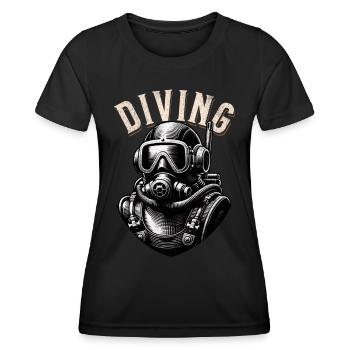 Tauchen Taucher - Frauen Funktions-T-Shirt - Schwarz - Vorne - AI Model Female 172 light (172cm)