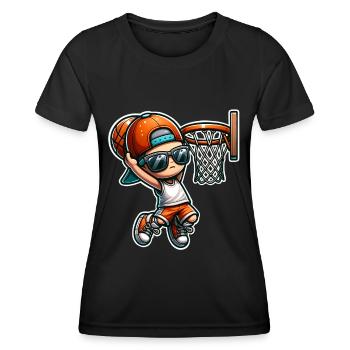 Basket-ball - T-shirt sport Femme - noir - Devant - AI Model Female 172 light (172cm)