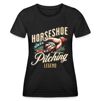 Lancer de fer à cheval Lancer de fer à cheval - T-shirt sport Femme - noir - Devant - AI Model Female 172 light (172cm)