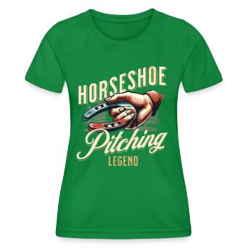 Hufeisenwerfen Horseshoe Pitching - Frauen Funktions-T-Shirt - Kelly Green - Vorne - AI Model Female 172 dark (172cm)