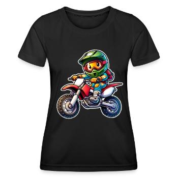 Motocross - Frauen Funktions-T-Shirt - Schwarz - Vorne - AI Model Female 172 light (172cm)