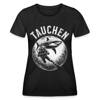 Tauchen Taucher - Frauen Funktions-T-Shirt - Schwarz - Vorne - AI Model Female 172 light (172cm)