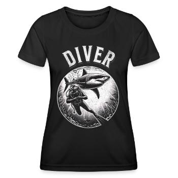 Tauchen Taucher - Frauen Funktions-T-Shirt - Schwarz - Vorne - AI Model Female 172 light (172cm)