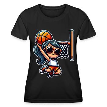 Basketball Basketball Basketball Femme - T-shirt sport Femme - noir - Devant - AI Model Female 172 light (172cm)