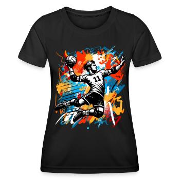 Handball Handballer - Frauen Funktions-T-Shirt - Schwarz - Vorne - AI Model Female 172 light (172cm)