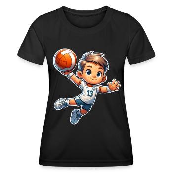 Handball Handballer - Frauen Funktions-T-Shirt - Schwarz - Vorne - AI Model Female 172 light (172cm)