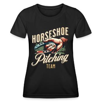 Lancer de fer à cheval Lancer de fer à cheval - T-shirt sport Femme - noir - Devant - AI Model Female 172 light (172cm)