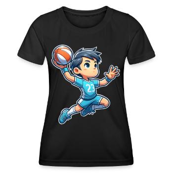 Handball Handballer - Frauen Funktions-T-Shirt - Schwarz - Vorne - AI Model Female 172 light (172cm)