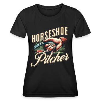 Lancer de fer à cheval Lancer de fer à cheval - T-shirt sport Femme - noir - Devant - AI Model Female 172 light (172cm)