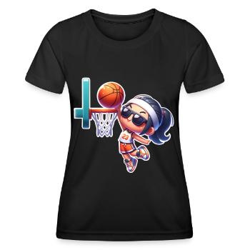 Basketball Basketball Basketball Femme - T-shirt sport Femme - noir - Devant - AI Model Female 172 light (172cm)