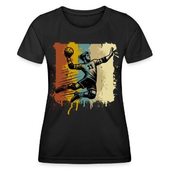 Handball Handballer - Frauen Funktions-T-Shirt - Schwarz - Vorne - AI Model Female 172 light (172cm)