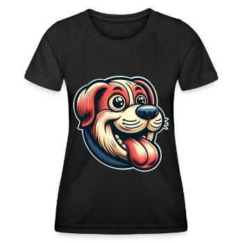 Chien - T-shirt sport Femme - noir - Devant - AI Model Female 172 light (172cm)