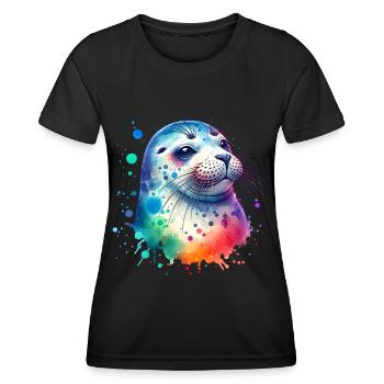 Seal seal - Women's Functional T-Shirt - black - Front - AI Model Female 172 light (172cm)