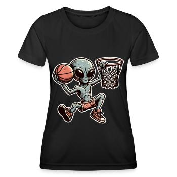 Basketball Dunking Alien - Women's Functional T-Shirt - black - Front - AI Model Female 172 light (172cm)