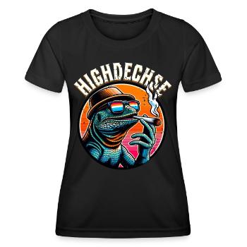 Weed Kiffen Highdechse - Frauen Funktions-T-Shirt - Schwarz - Vorne - AI Model Female 172 light (172cm)