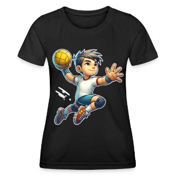 Handball Handballer - Frauen Funktions-T-Shirt - Schwarz - Vorne - AI Model Female 172 light (172cm)