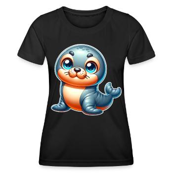 Seal seal - Women's Functional T-Shirt - black - Front - AI Model Female 172 light (172cm)