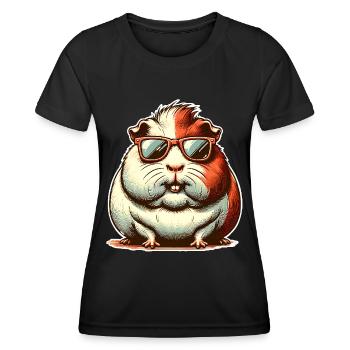 Meerschweinchen - Frauen Funktions-T-Shirt - Schwarz - Vorne - AI Model Female 172 light (172cm)