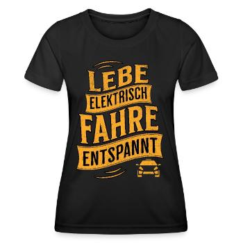 Elektroauto E-Auto Elektromobilität - Frauen Funktions-T-Shirt - Schwarz - Vorne - AI Model Female 172 light (172cm)