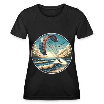 Kitesurfen Kitesurf Kitesurfer Kiteboard - Frauen Funktions-T-Shirt - Schwarz - Vorne - AI Model Female 172 light (172cm)