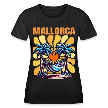 Mallorca - Frauen Funktions-T-Shirt - Schwarz - Vorne - AI Model Female 172 light (172cm)