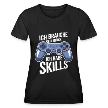 Ich hab gaming Skills - Frauen Funktions-T-Shirt - Schwarz - Vorne - AI Model Female 172 light (172cm)