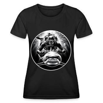 Taucher Tauchen - Frauen Funktions-T-Shirt - Schwarz - Vorne - AI Model Female 172 light (172cm)