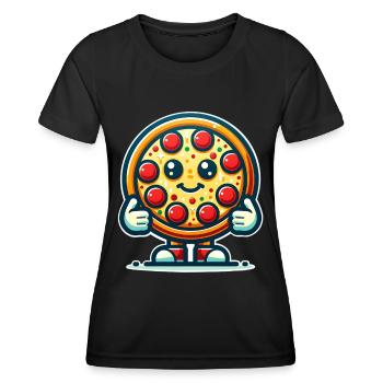 Pizza - Frauen Funktions-T-Shirt - Schwarz - Vorne - AI Model Female 172 light (172cm)